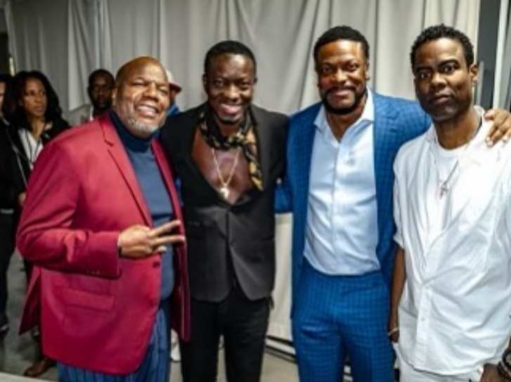 Michael Blackson with other celebrities