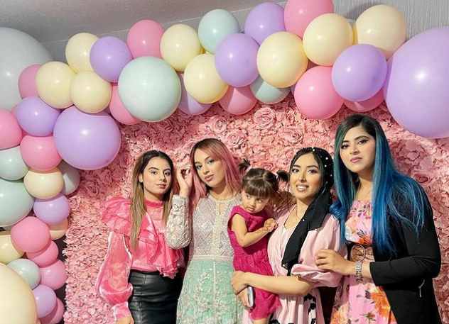 Aisha Shah with her friends celebrating the birthday of her daughter