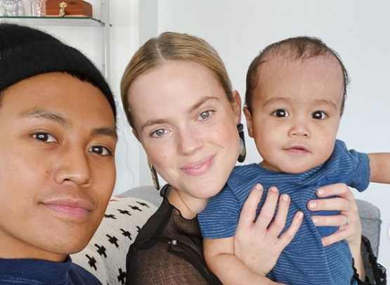 Lyle Beniga with his unrevealed wife and kid