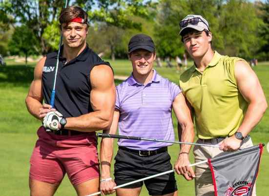 Ryan Dengler playing golf with boys