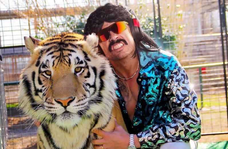 Dr Disrespect with a tiger