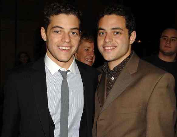 Rami Malek with his twin brother