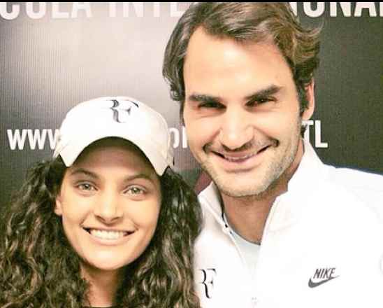 Saiyami Kher with Tennis player Roger Federer