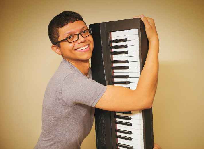 Tay Zonday with his piano