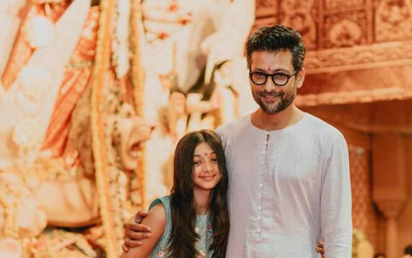Indraneil Sengupta with his daughter