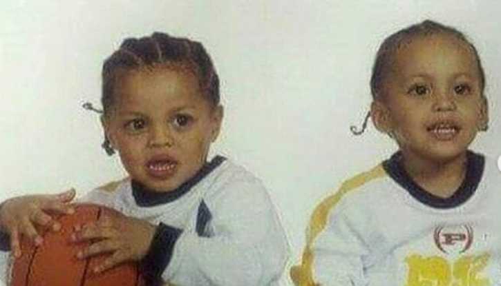Childhood pic of Tre Brooks with his twin brother