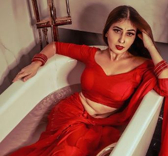 Ruma Sharma in the bathtub 