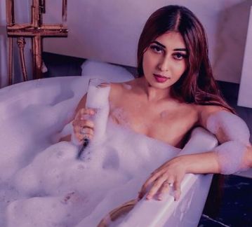 Ruma Sharma in the bathtub 