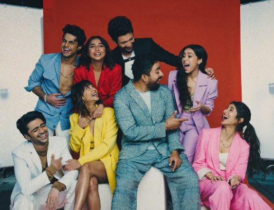 Abhinav Sharma with the cast of Mismatched