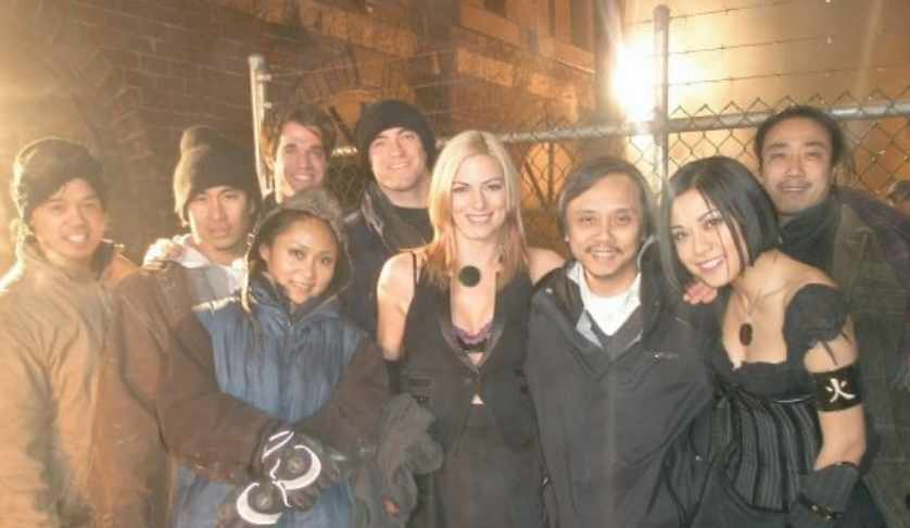 Monique Ganderton with the cast of ''King Off Fighters''