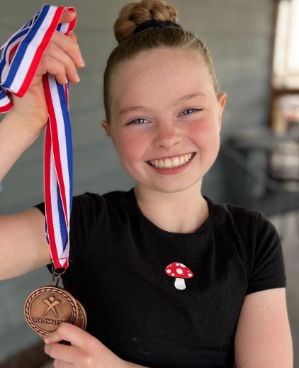 Salish Matter's win medal in gymnast