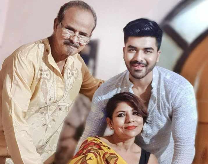 Surjit Saha with his mom and dad