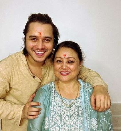 Anshuman Malhotra with his mother
