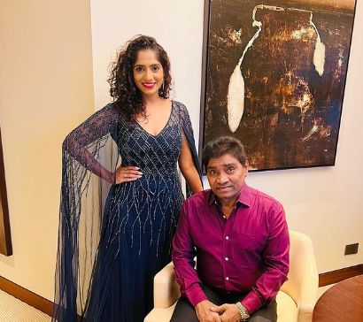 Jamie Lever with her father 