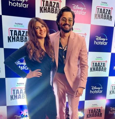 Onima Kashyap with popular YouTuber and actor Bhuvan Bam at an event